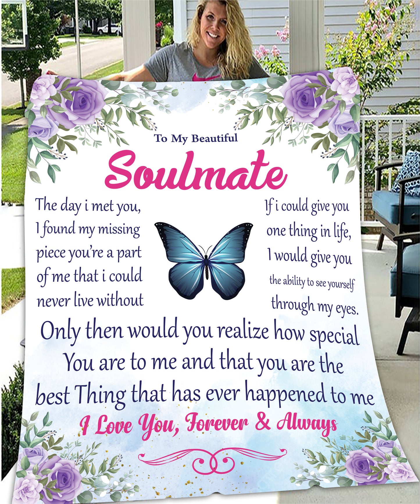Soulmate The Day I Met You Fleece Blanket