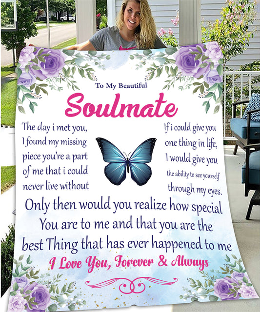 Soulmate The Day I Met You Fleece Blanket