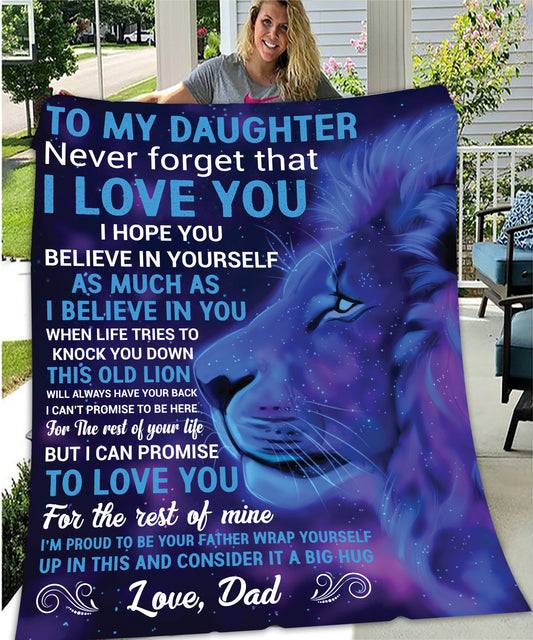 Daughter I Love You Fleece Blanket