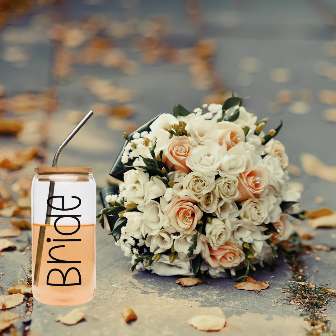 Bride Wedding Tumbler with Bamboo Lid