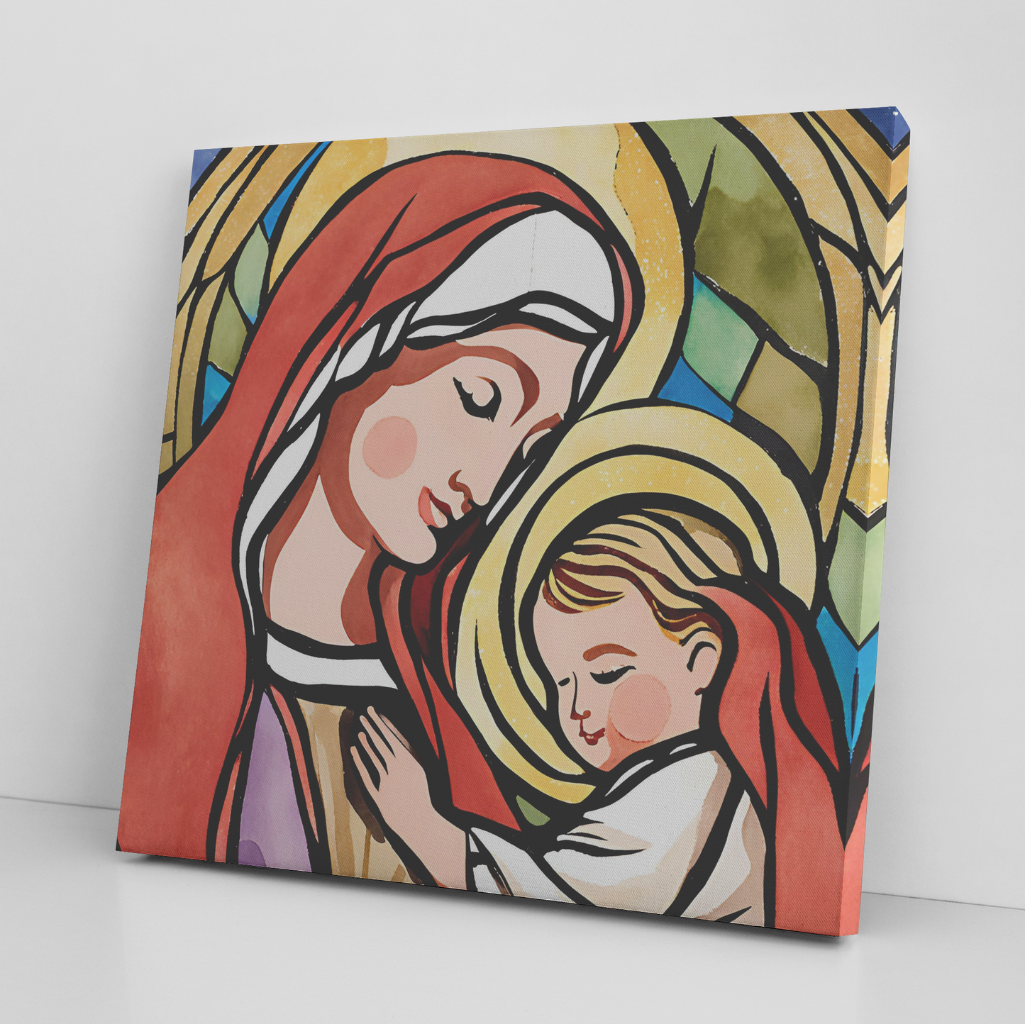 Virgin Mary and Baby Jesus Canvas Wall Art