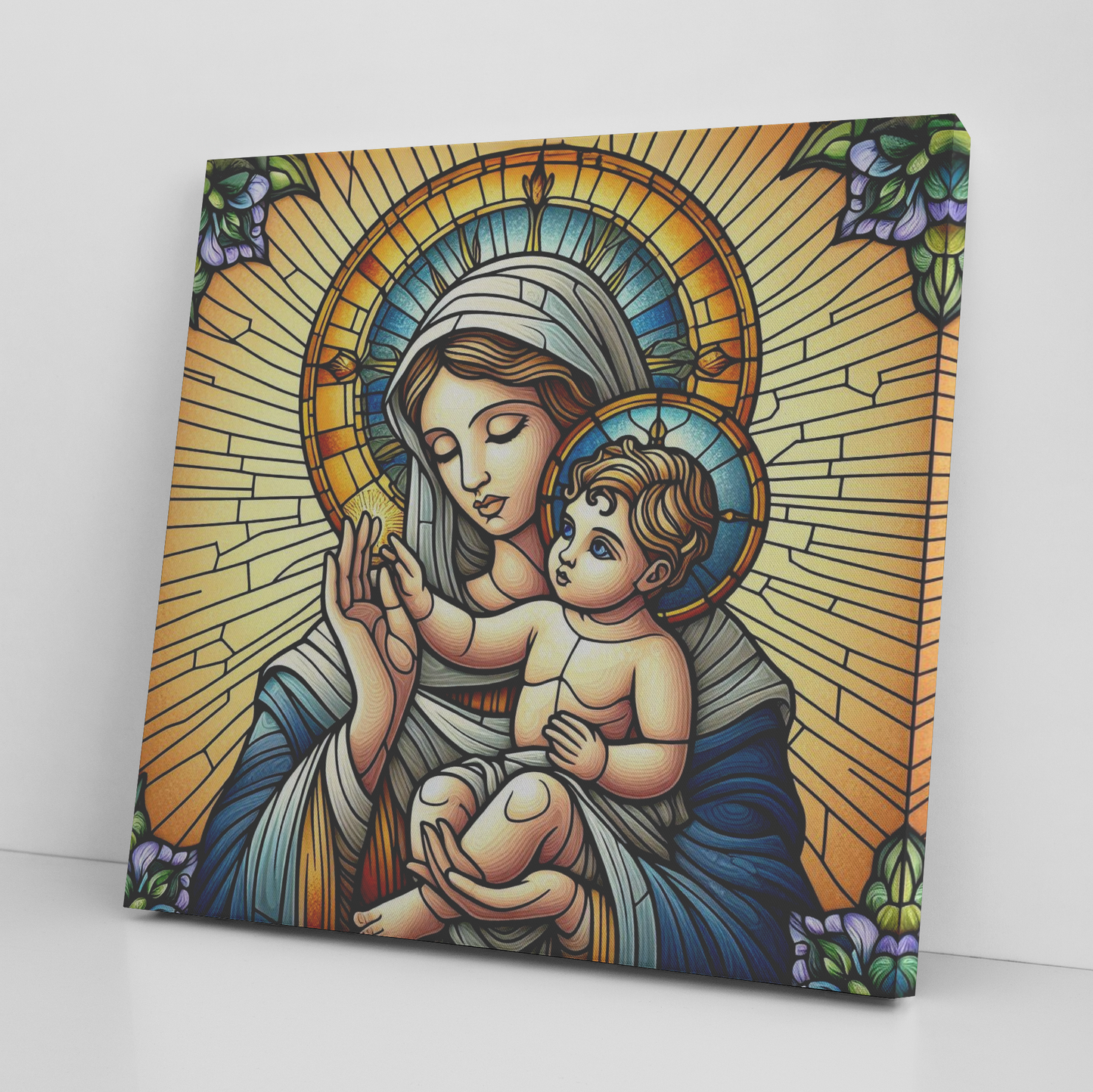 Virgin Mary and Baby Jesus Canvas Wall Art