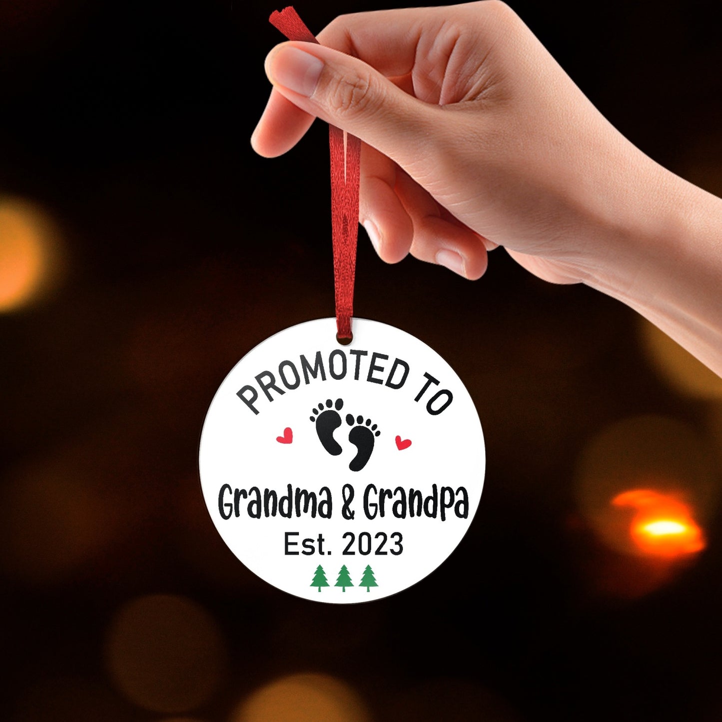 Promoted to Grandma & Grandpa Ornament