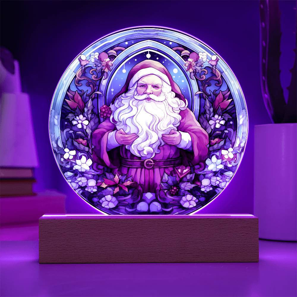 Stained Glass Style Santa Claus Acrylic Plaque