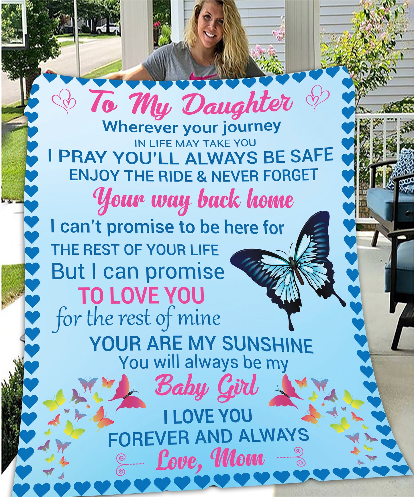 Daughter Wherever Your Journey May Take You Fleece Blanket