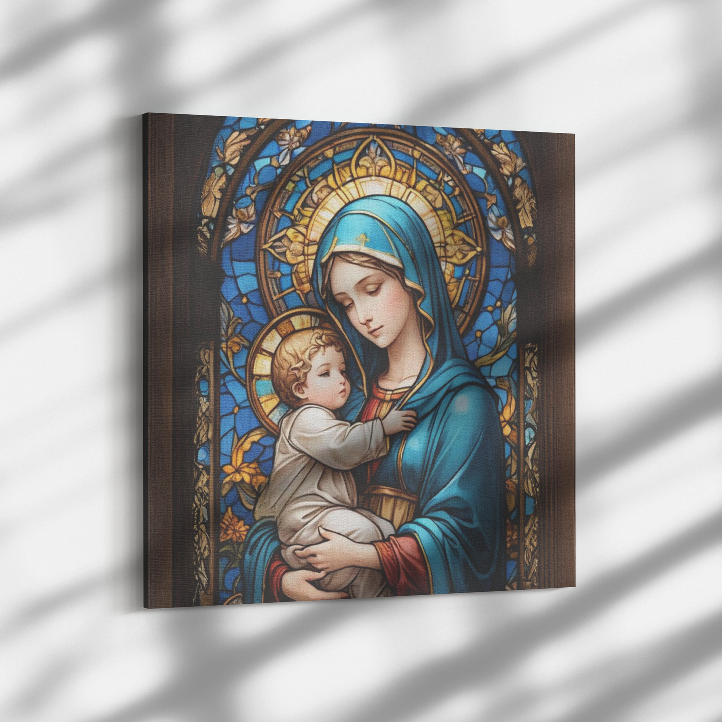 Virgin Mary & Baby Jesus Canvas Wall Art
