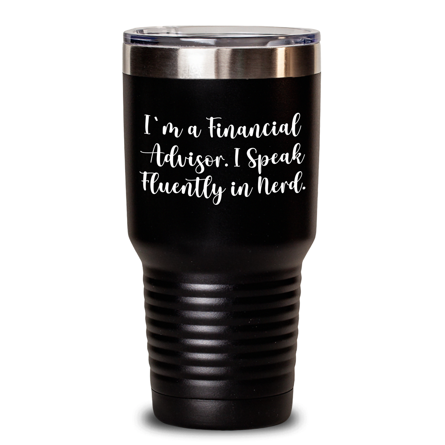 Funny Financial Advisor Gifts for Men, Women, Friends, Coworkers, Family - 'I'm A Financial Advisor. I Speak Fluently In genius.' Tumbler, Graduation Unique Gifts from Friends - Main