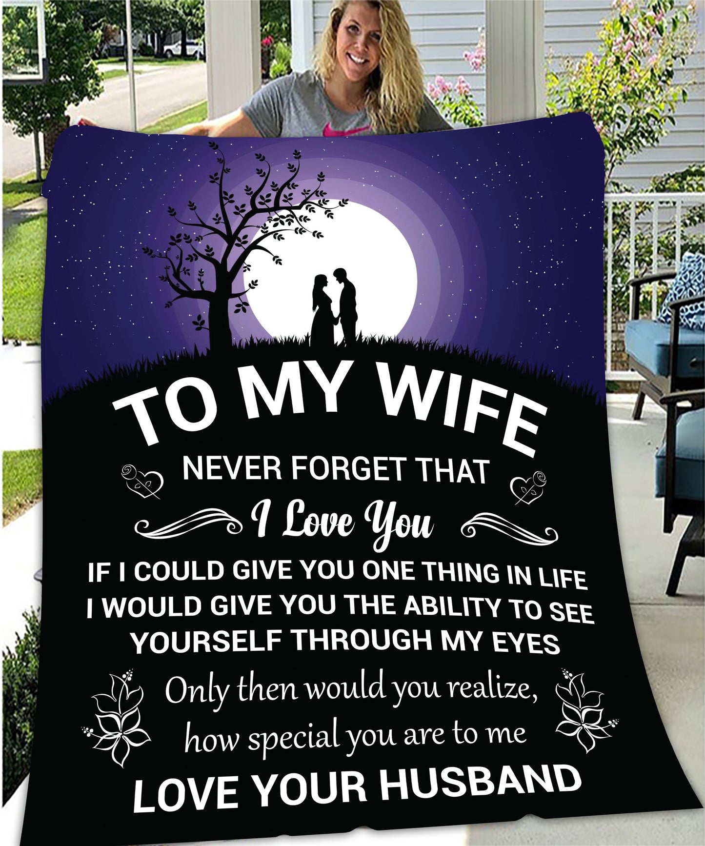 To My Wife, Never Forget Fleece Blanket