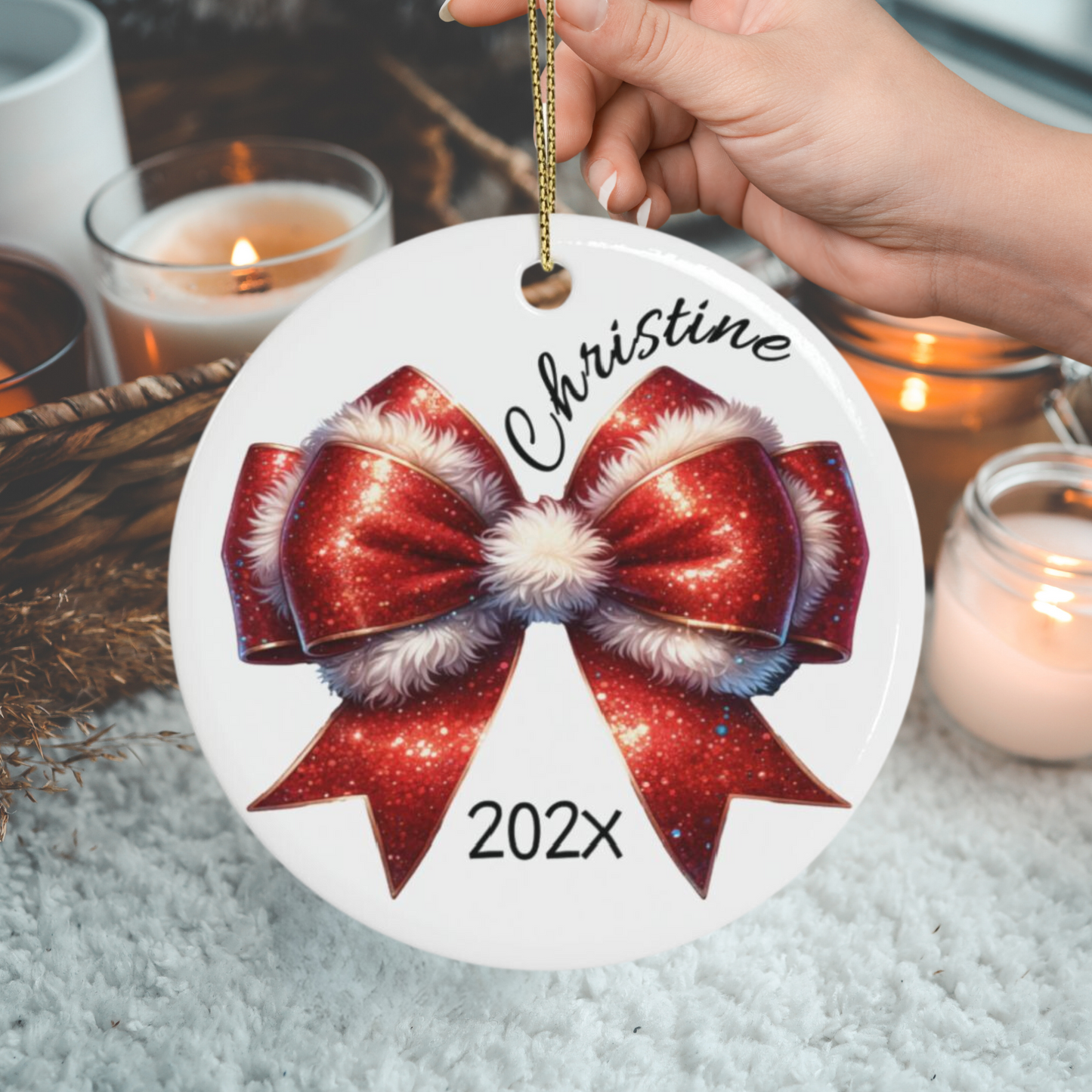 Mom Coquette Christmas Ornament