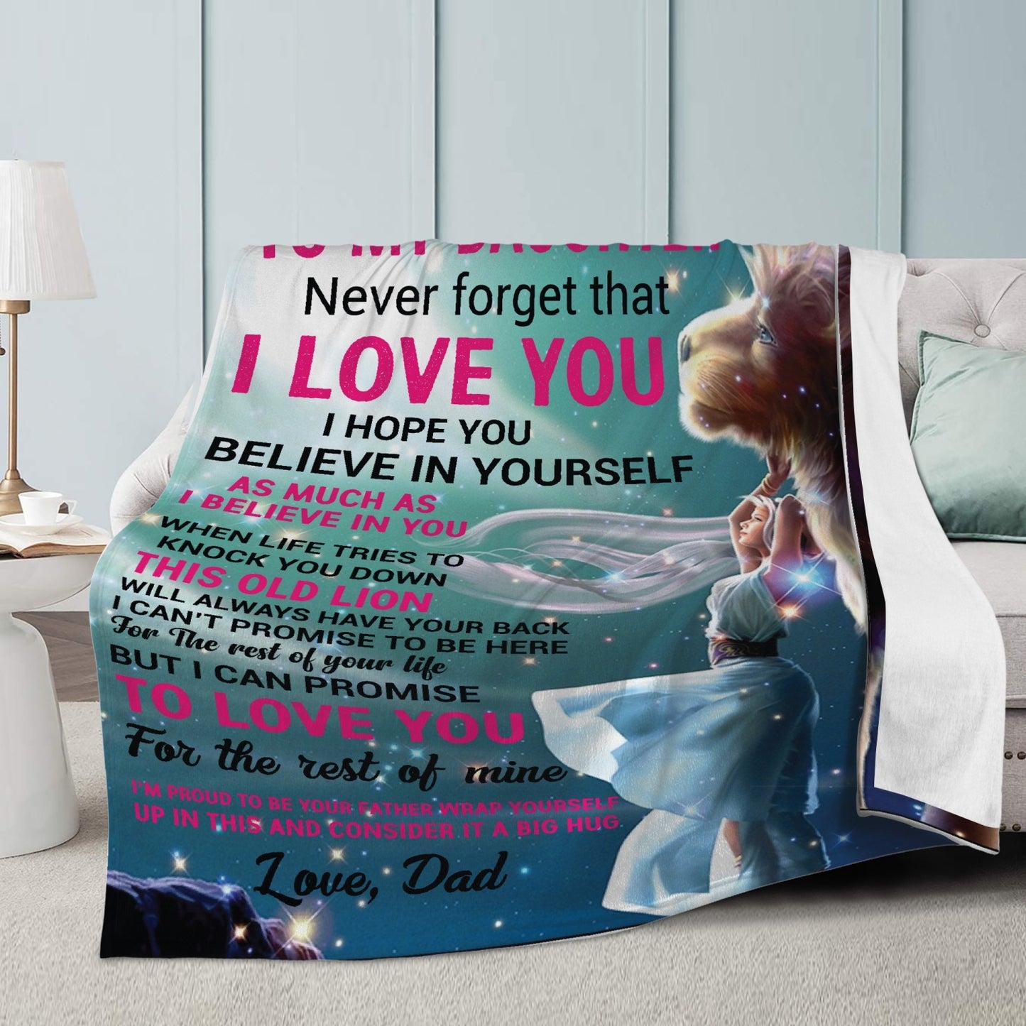 Daughter Never Forget Fleece Blanket