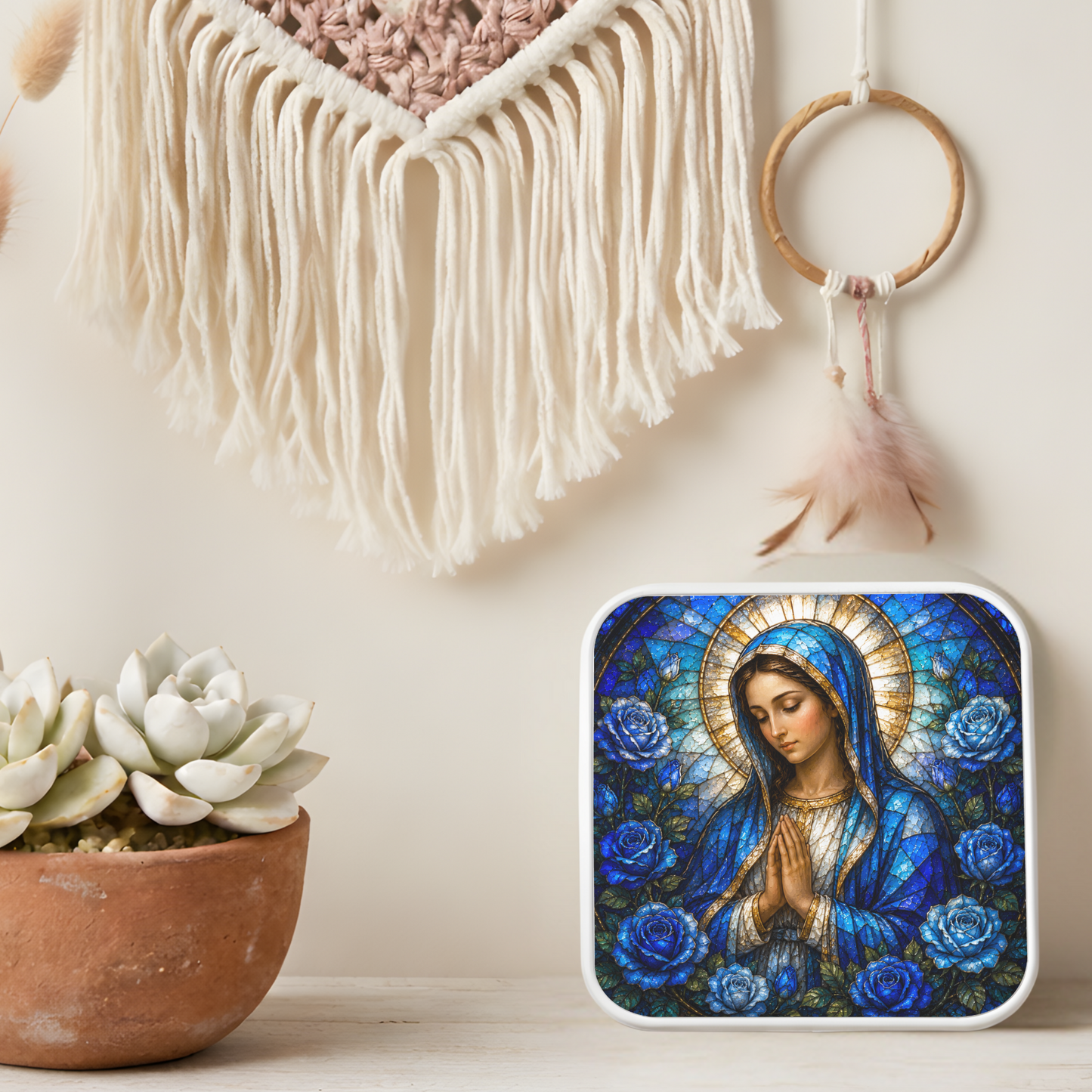 Virgin Mary Necklace or Keychain, Catholic Necklace, Blessed Mother Jewelry, Religious Keepsake Gift