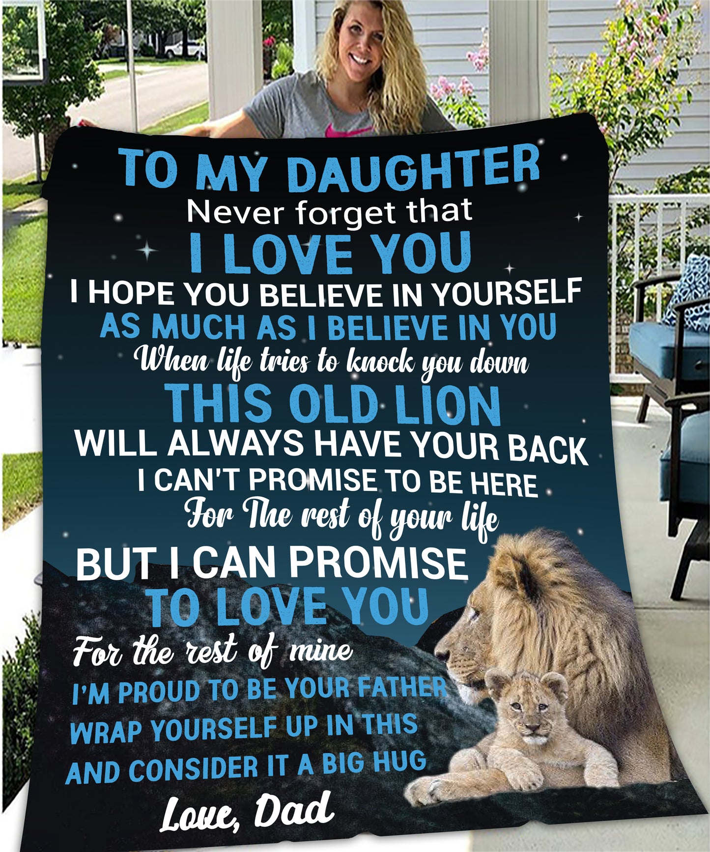 Daughter This Old Lion Fleece Blanket