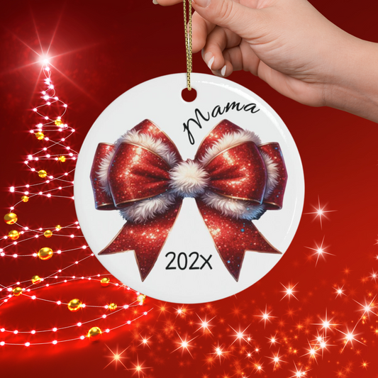 Mom Coquette Christmas Ornament