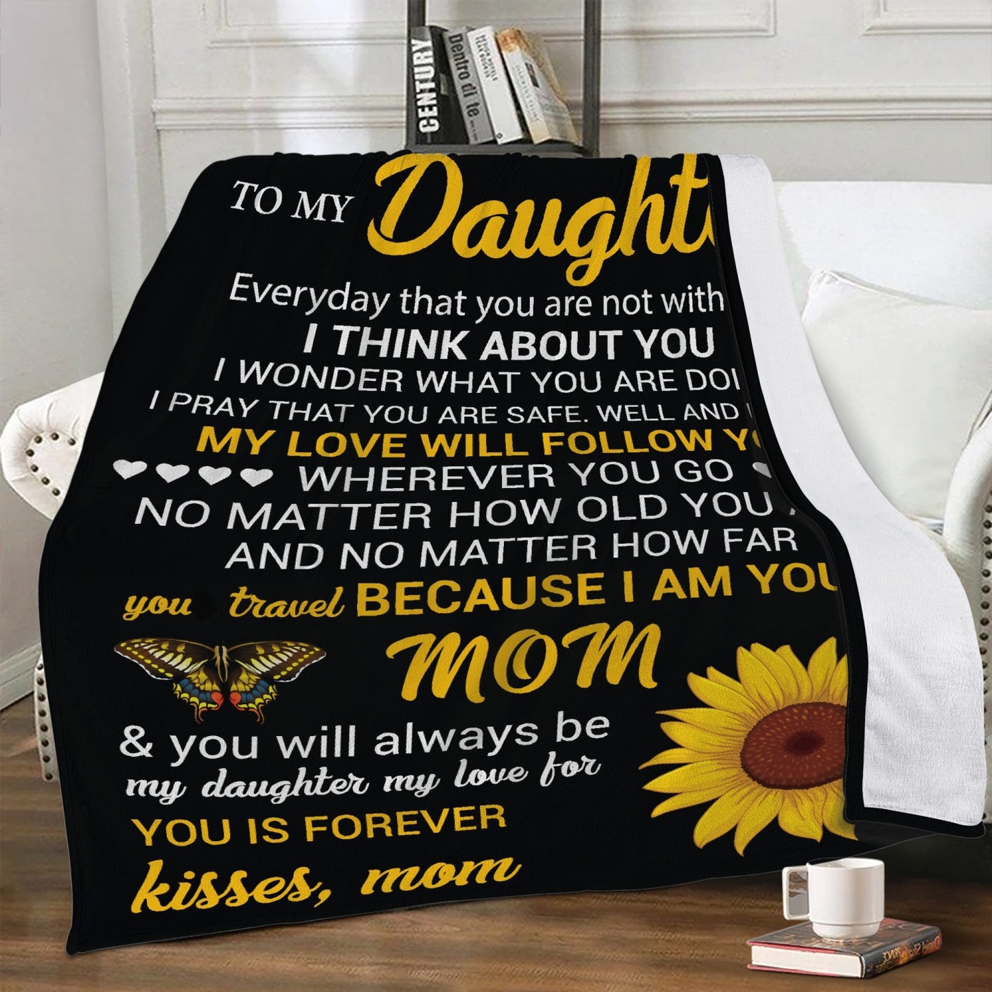Daughter Everyday Sunflower Fleece Blanket