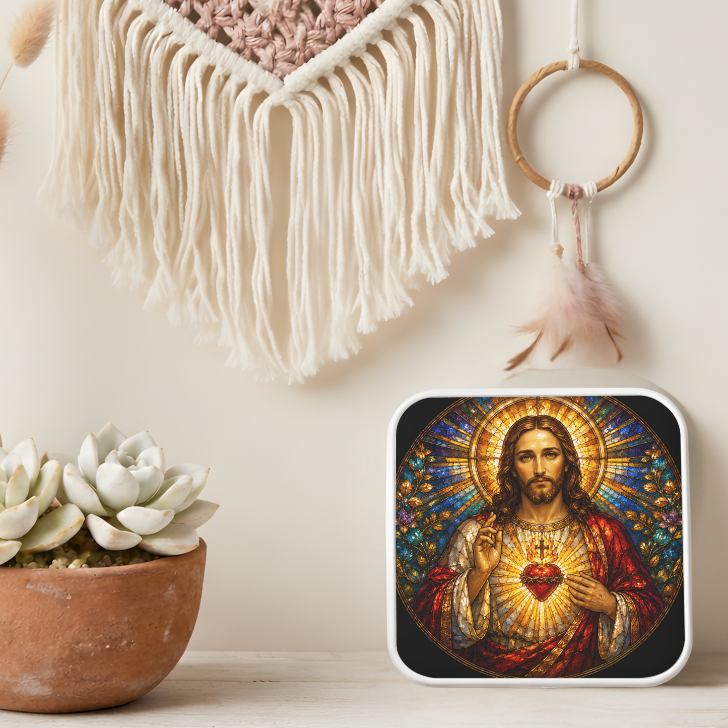 Sacred Heart of Jesus Necklace or Keychain, Catholic Necklace, Christian Jewelry, Religious Keepsake Gift