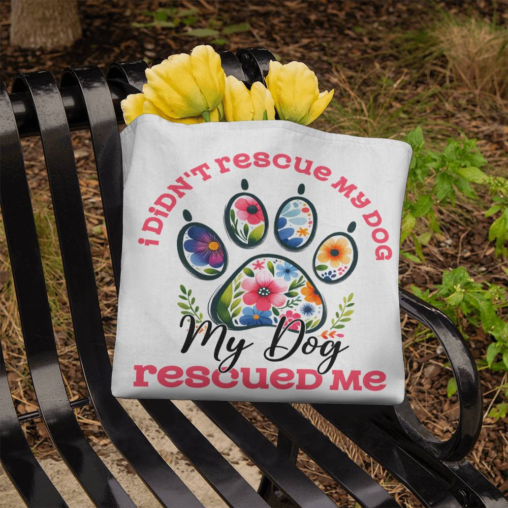 Custom Rescue Dog Mom Tote Bag
