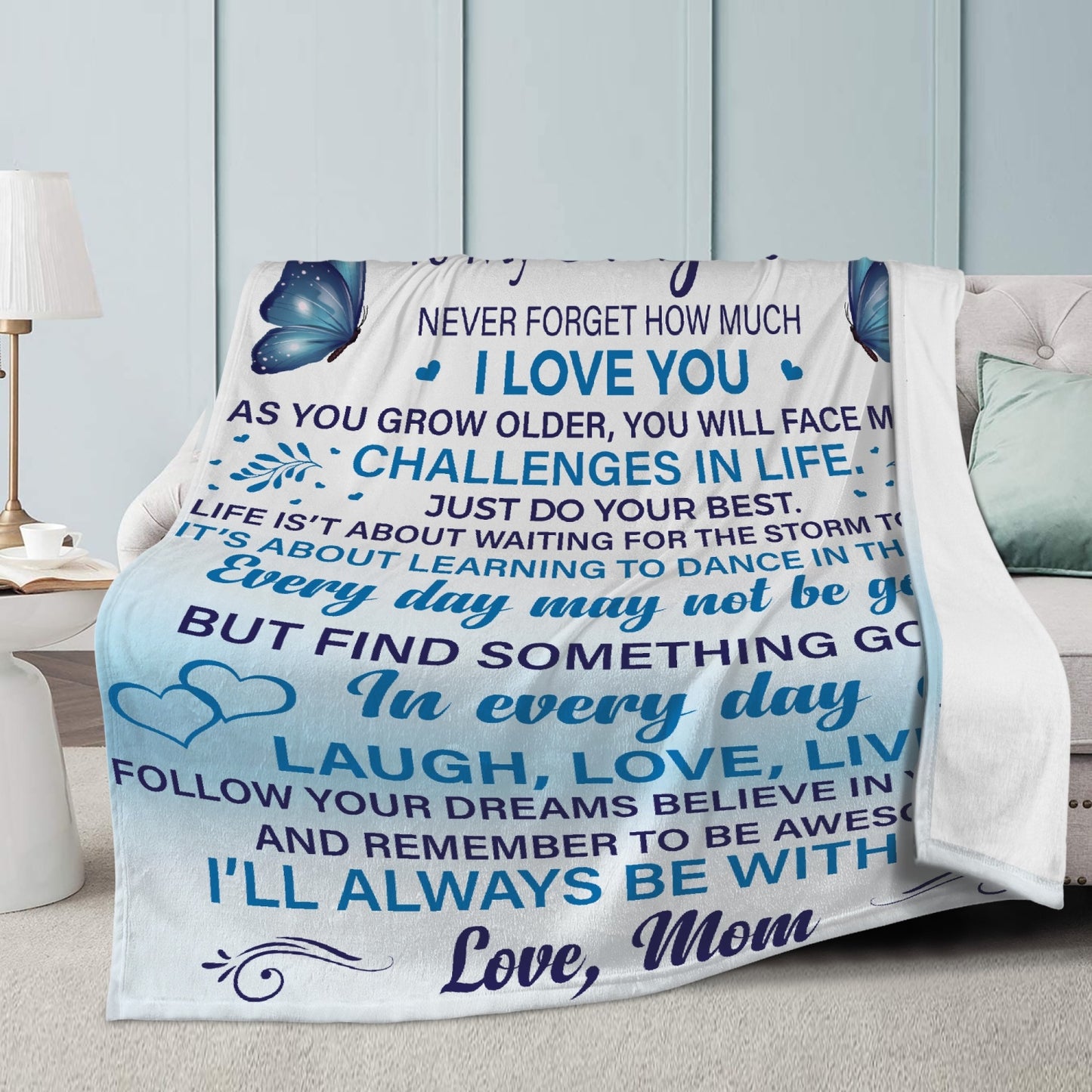 Daughter Never Forget Fleece Blanket