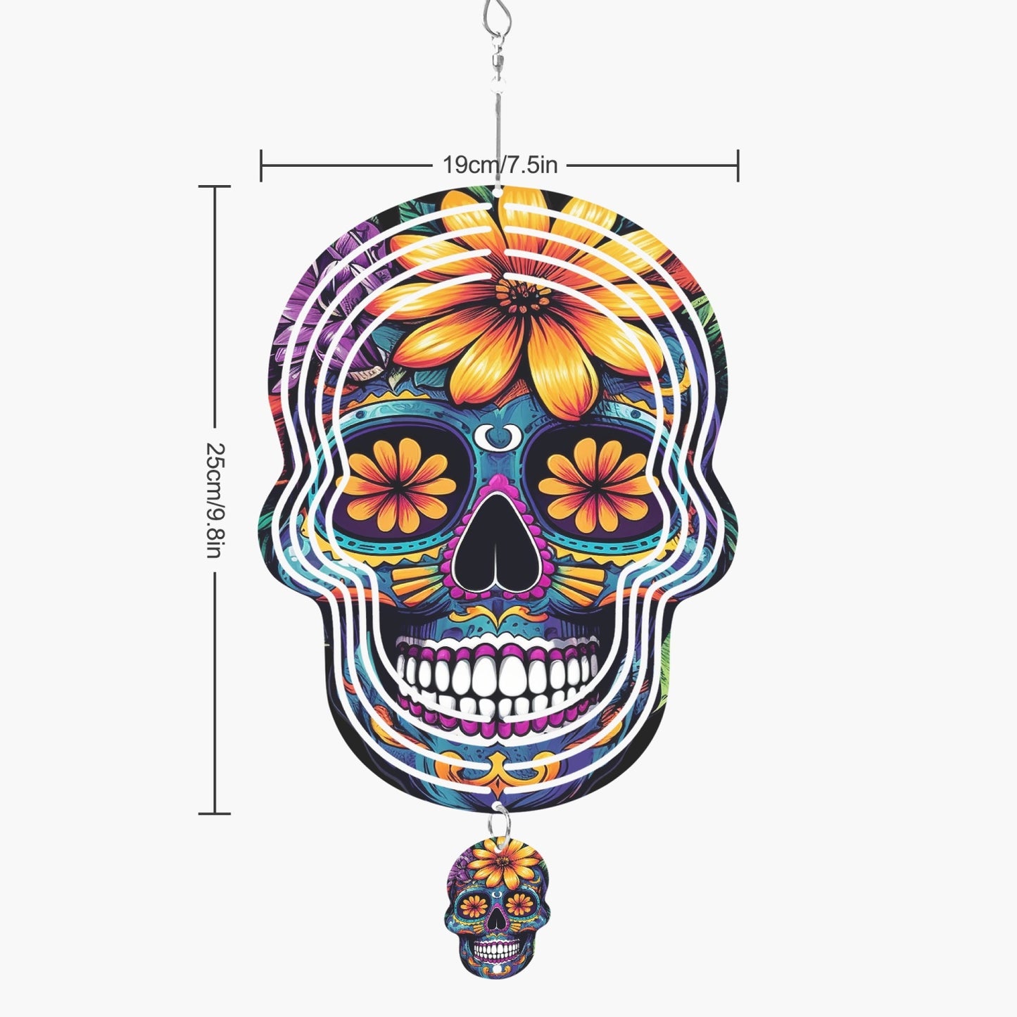 Flower Skull Wind Spinner