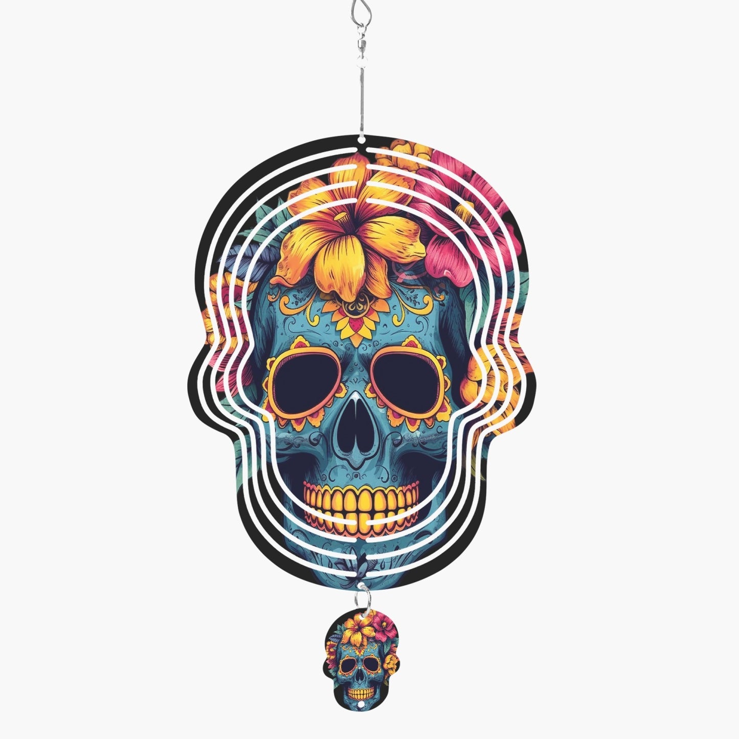 Blue Skull Wind Spinner