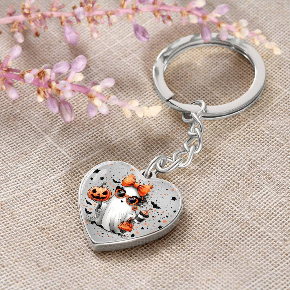 Coquette Halloween Ghost Keychain