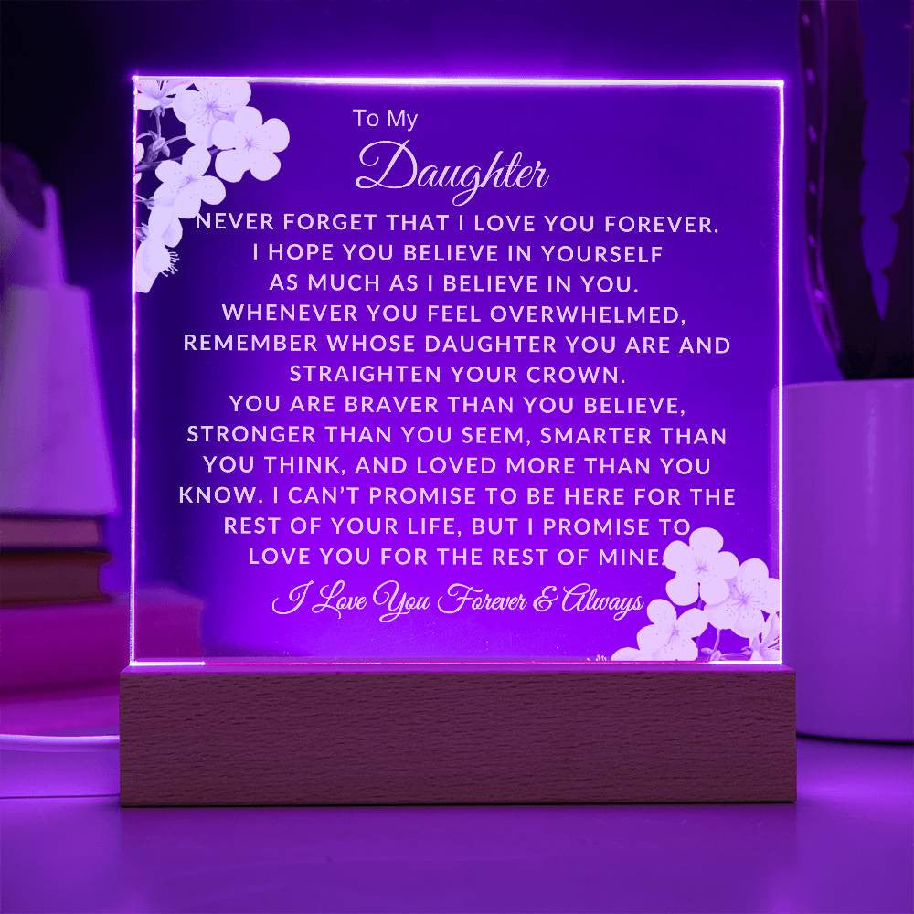 White Flower Daughter Plaque
