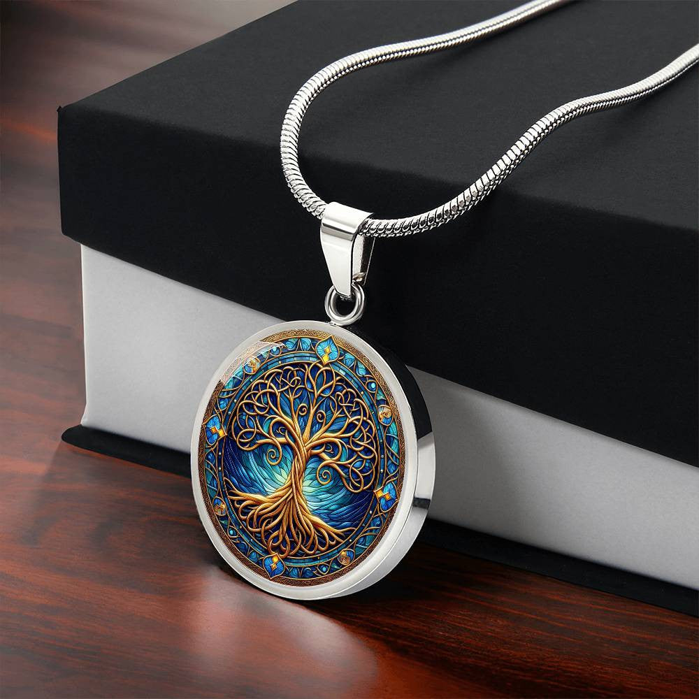 Stained Glass Tree of Life Necklace