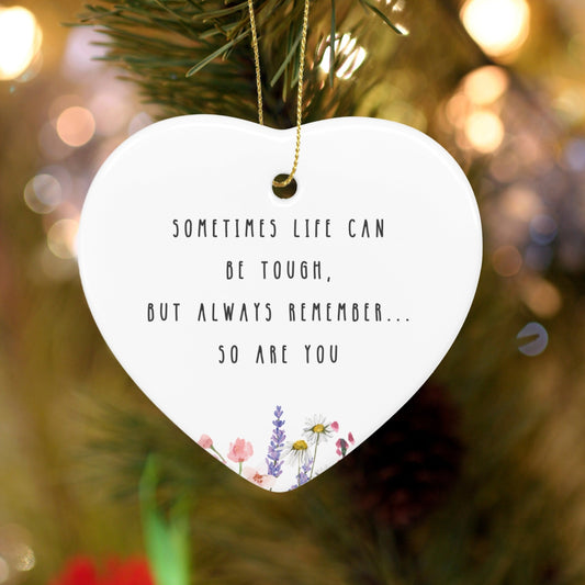 Stay Strong Ceramic Heart Ornaments