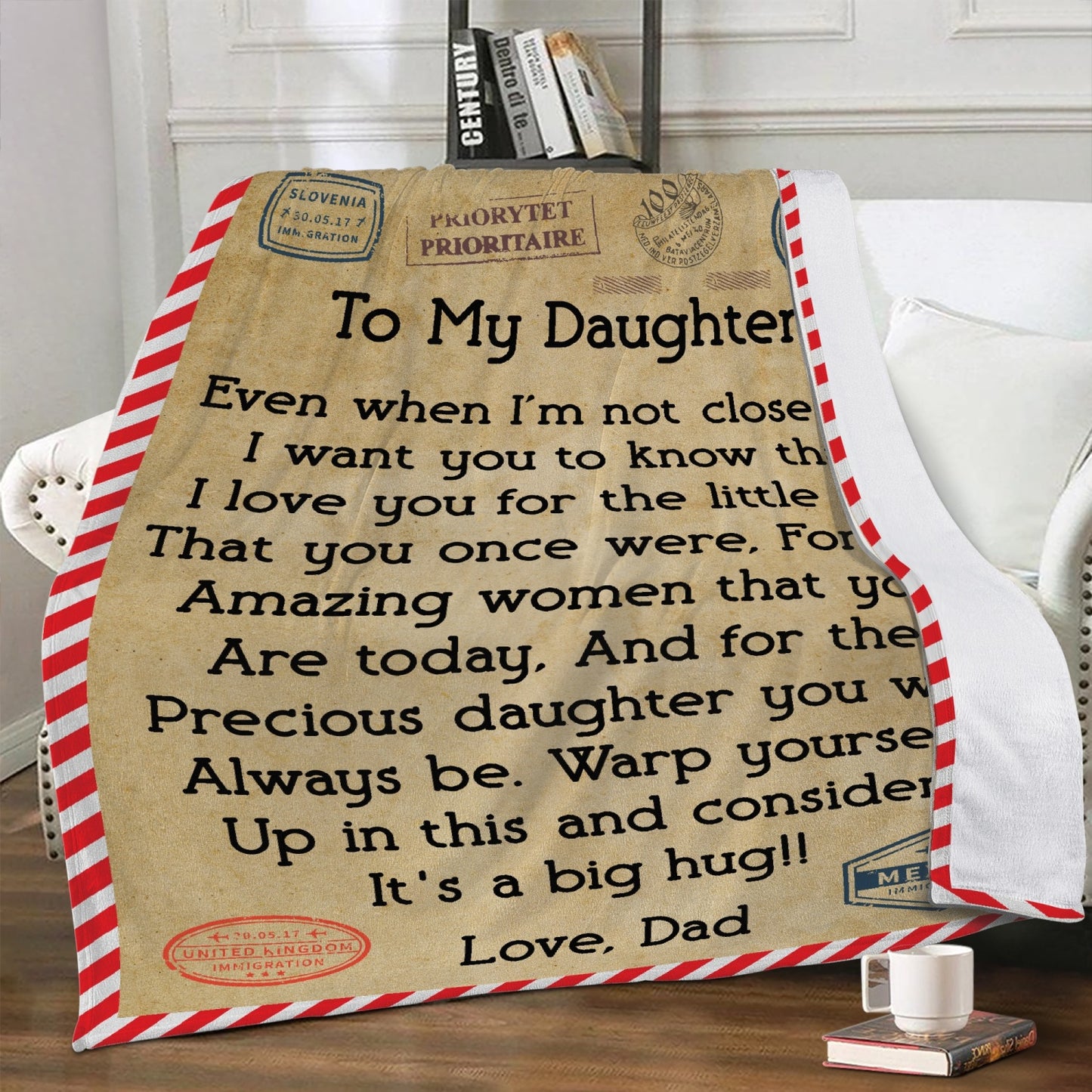 Daughter When I'm Not Close Fleece Blanket