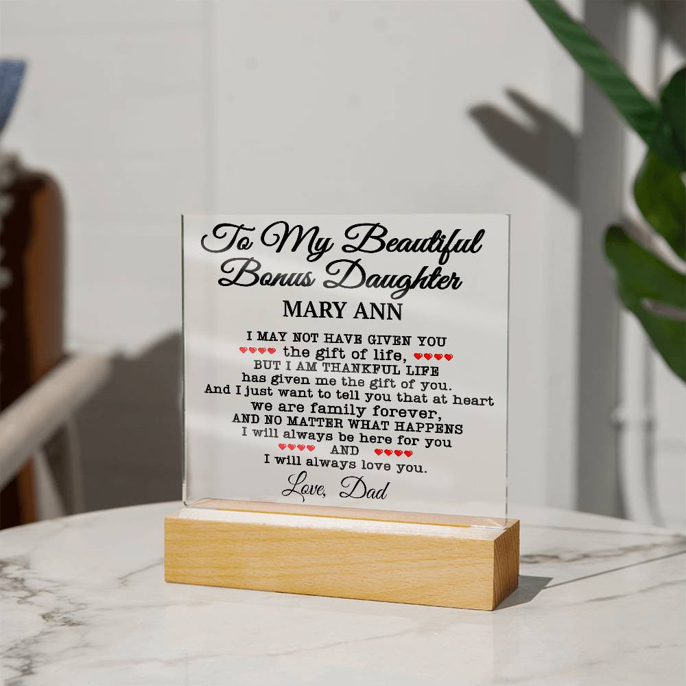 Personalized Bonus Daughter Gift