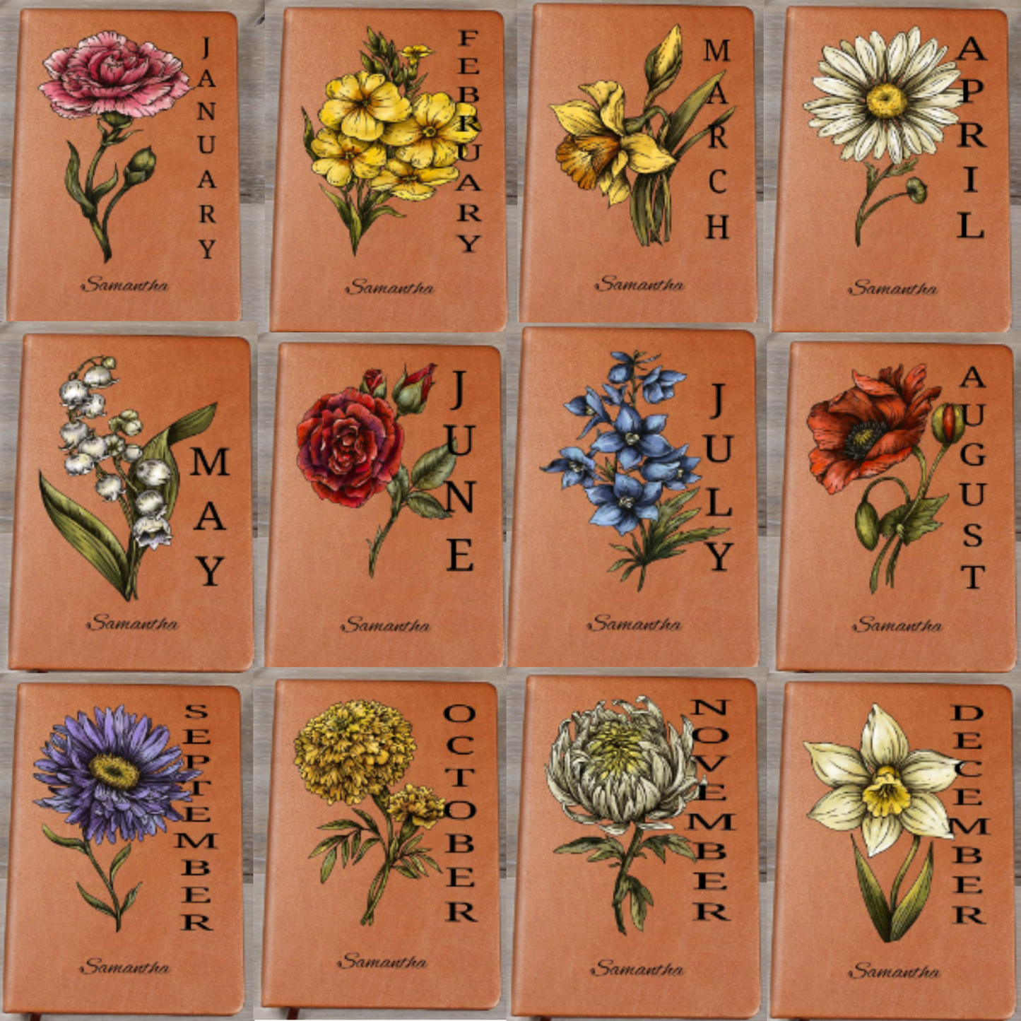 Birth Flower Personalized Journal