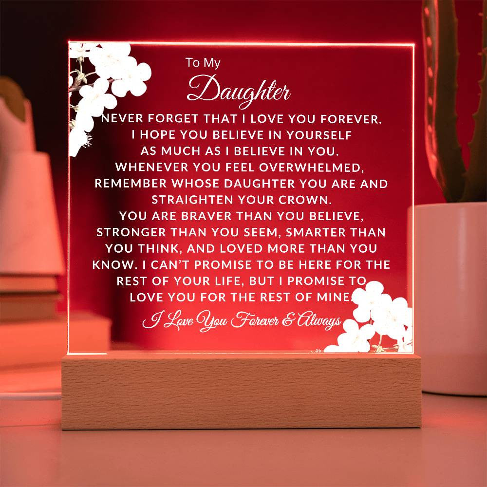 White Flower Daughter Plaque