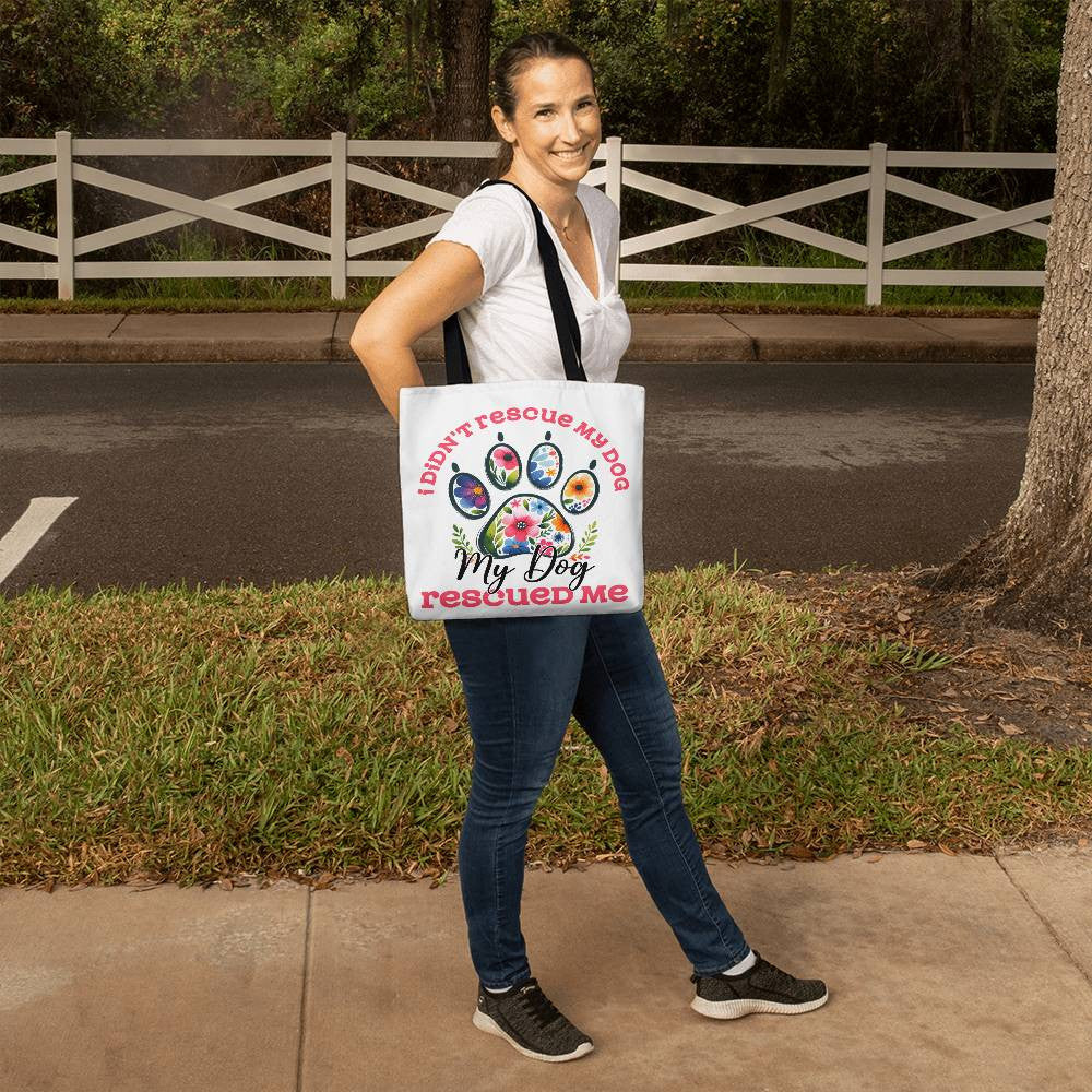 Custom Rescue Dog Mom Tote Bag