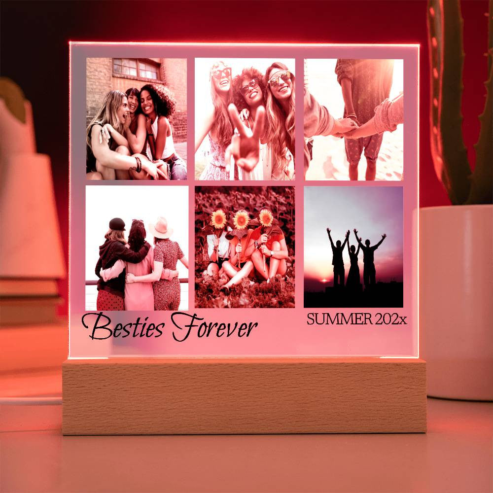 Custom Best Friends Photo Collage LED Light