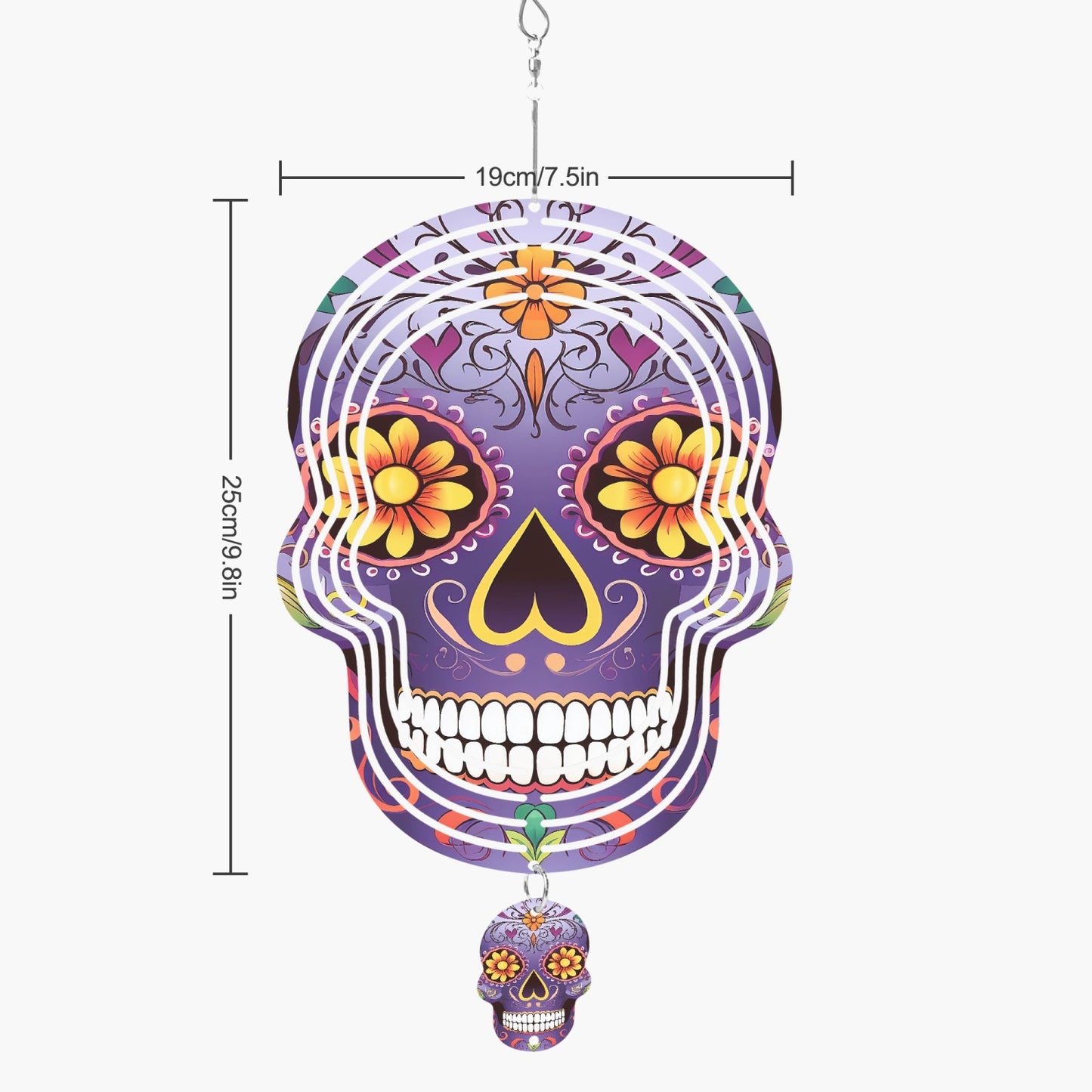 Purple Sugar Skull Wind Spinner