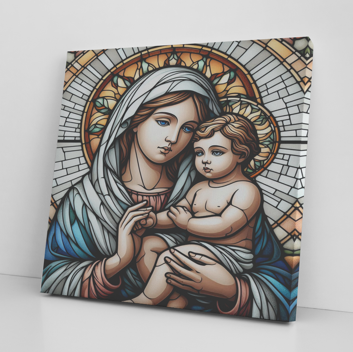Virgin Mary & Baby Jesus Canvas Wall Art
