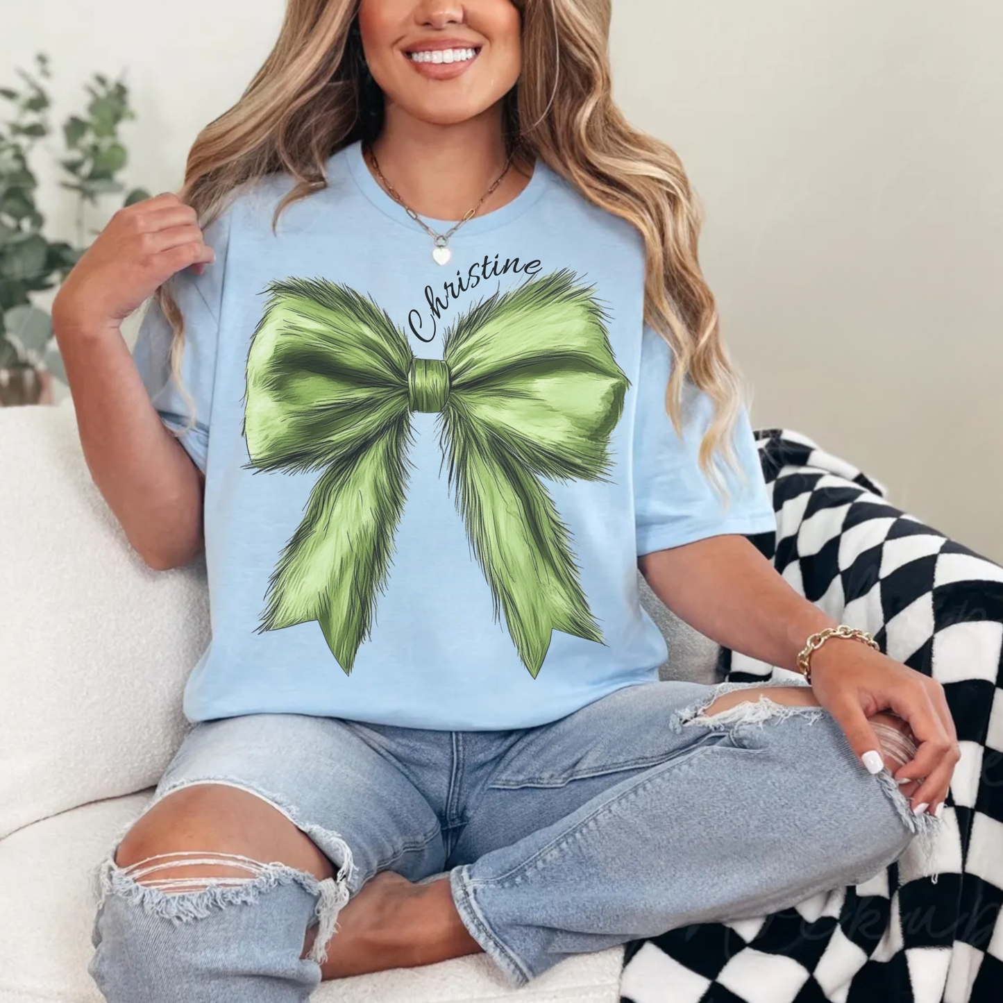 Christmas Bow T-Shirt and Sweatshirt