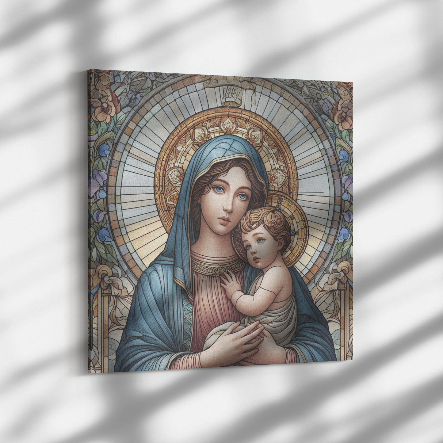Virgin Mary and Baby Jesus Canvas Wall Art