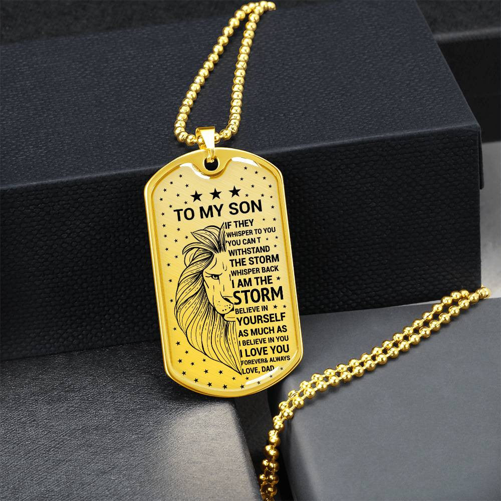 Custom Engraved Son Dog Tag Necklace and Keychain