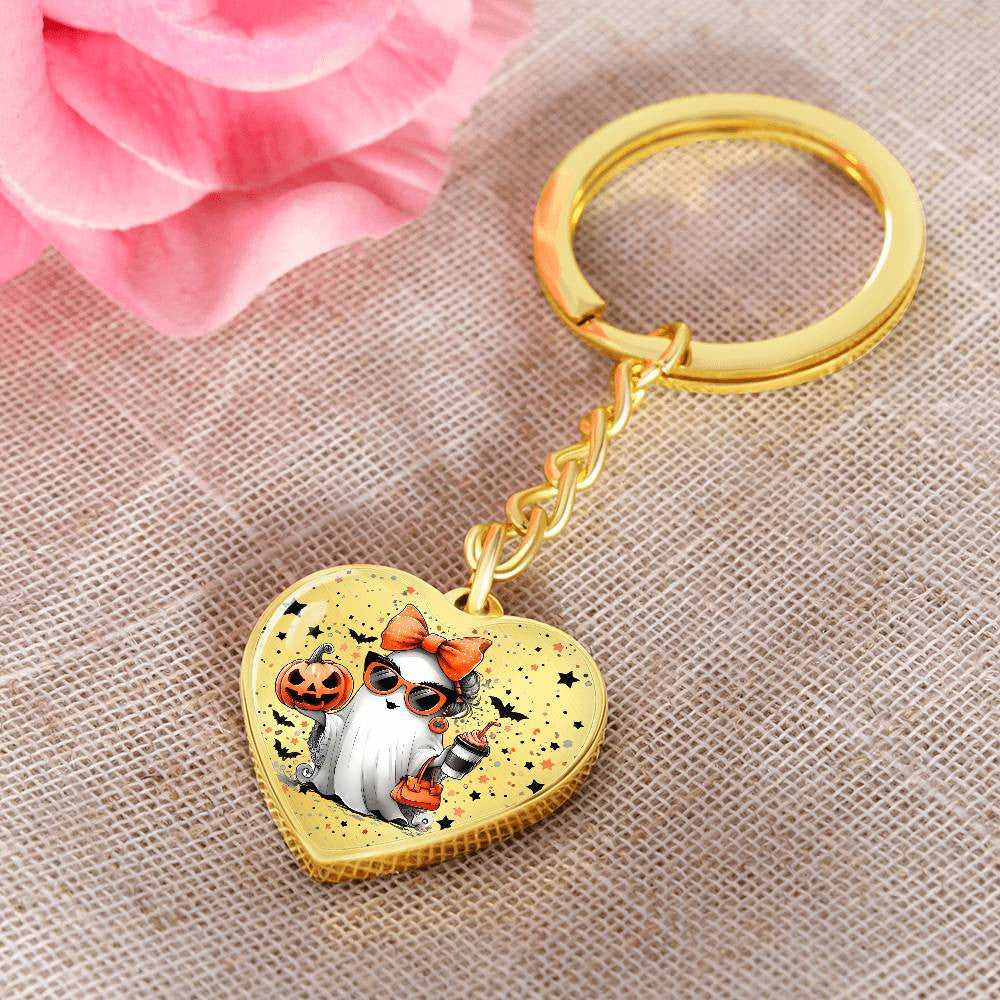 Coquette Halloween Ghost Keychain