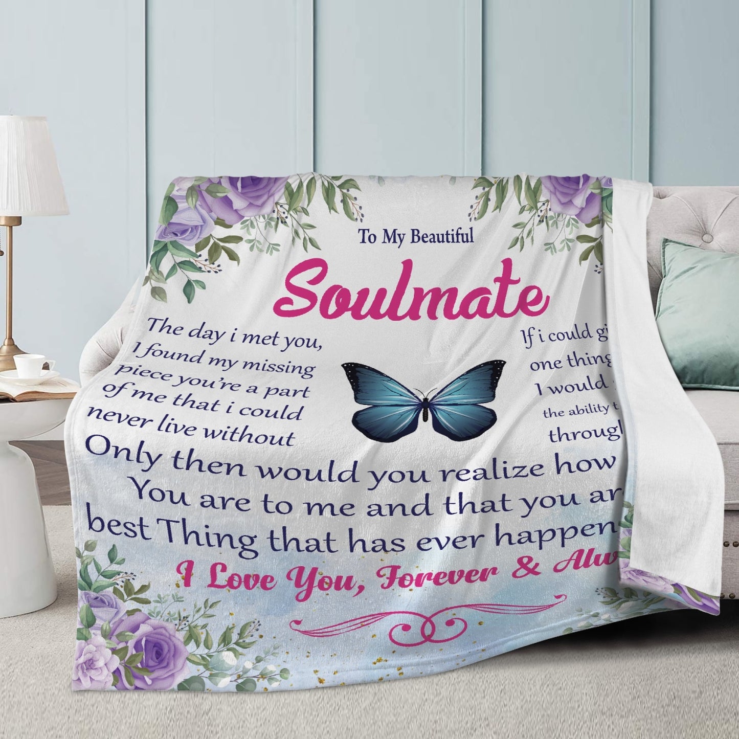 Soulmate The Day I Met You Fleece Blanket