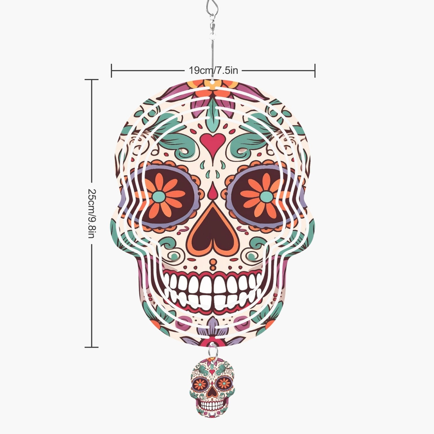 Sugar Skull Wind Spinner