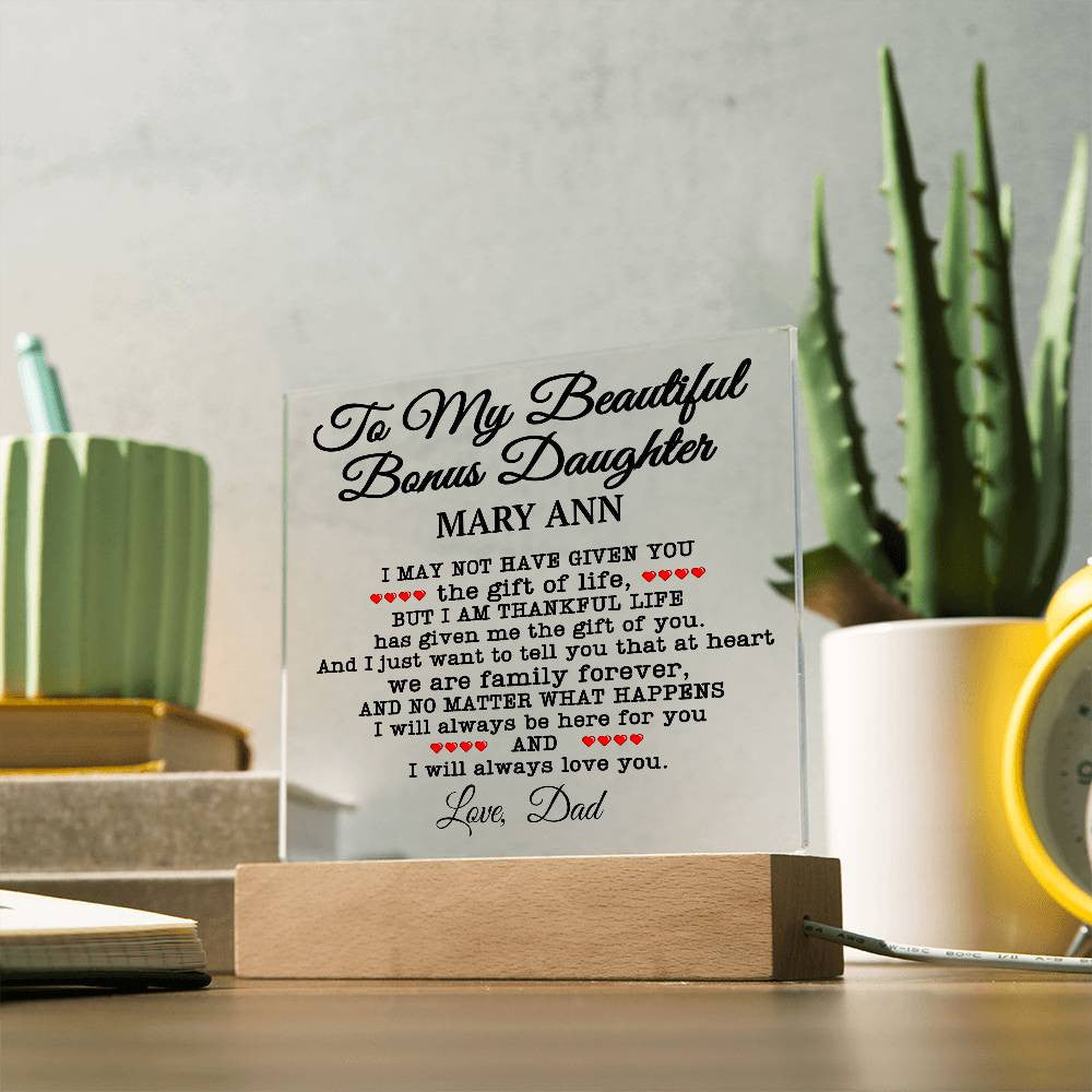Personalized Bonus Daughter Gift