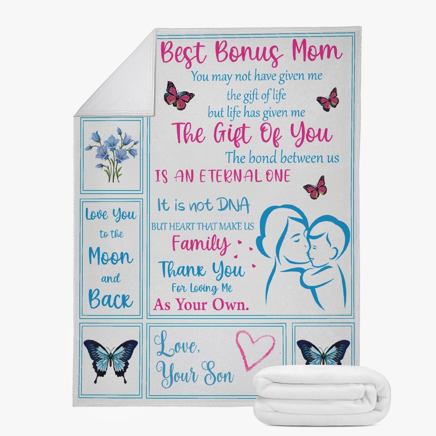Best Bonus Mom Fleece Blanket