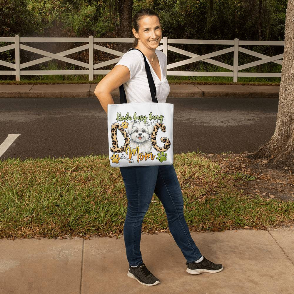 Custom Maltese Dog Mom Tote Bag