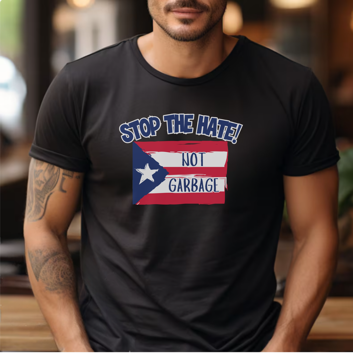 Stop the Hate Unisex Tshirt - Puerto Rico is Not Garbage