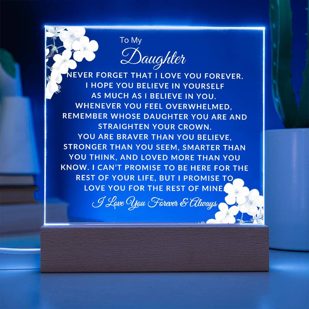 White Flower Daughter Plaque