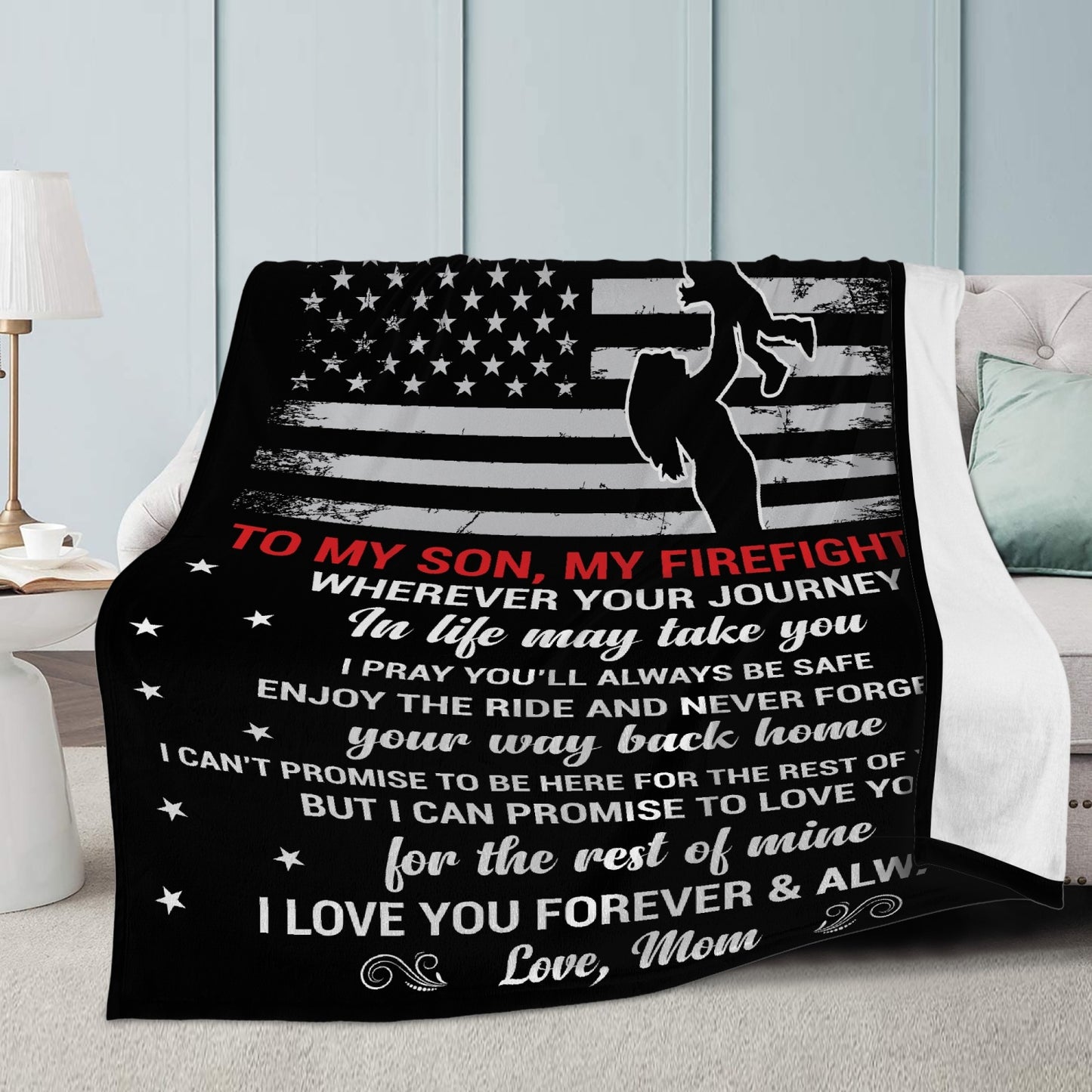 My Firefighter Son Fleece Blanket