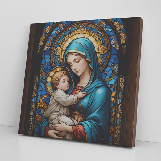 Virgin Mary & Baby Jesus Canvas Wall Art