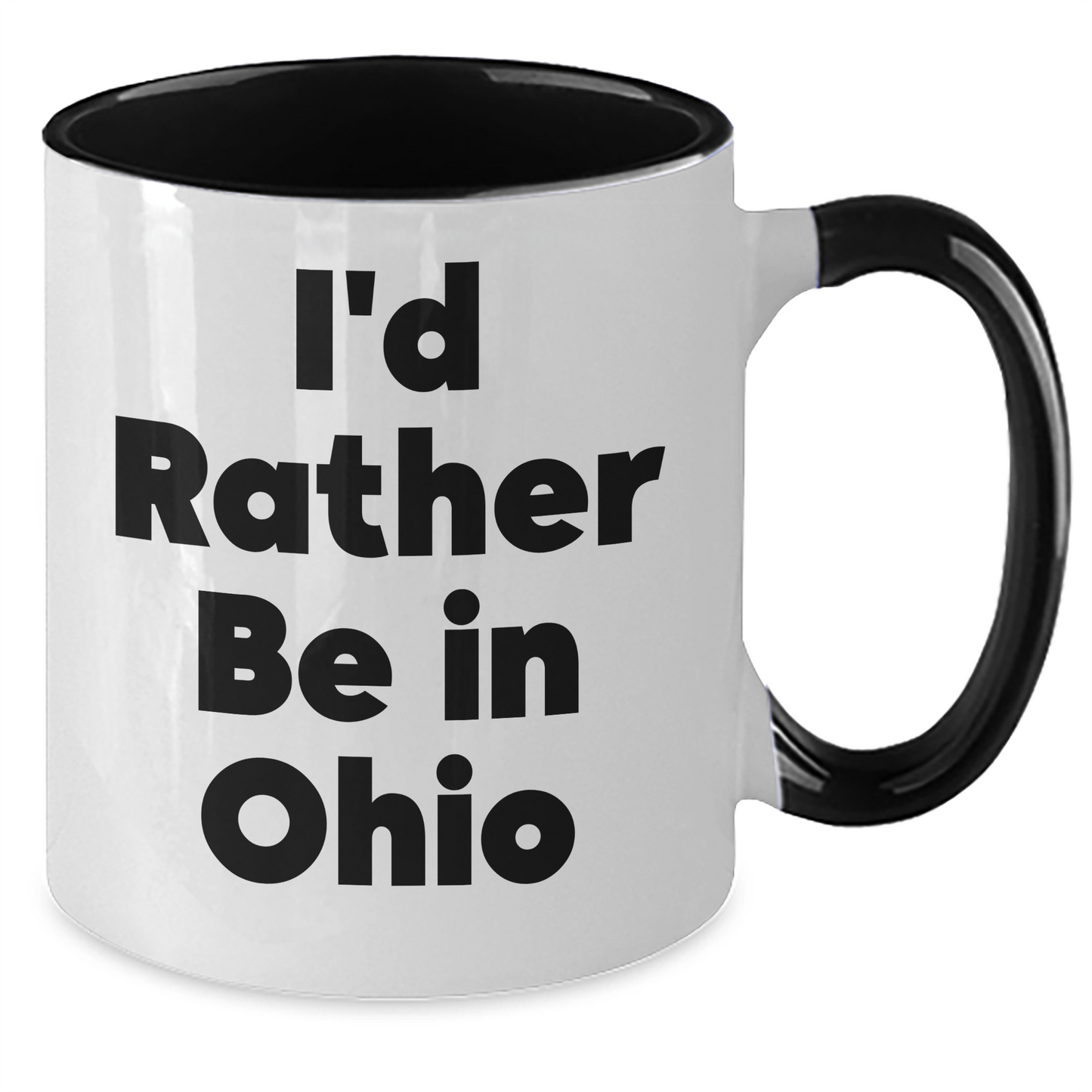 Funny Ohio Gifts for Friends - 'I'd Rather Be In Ohio' Two Tone Coffee Mug, Gifts from Friends and Family for Ohio Enthusiasts, Graduation Unique Gifts - Additional