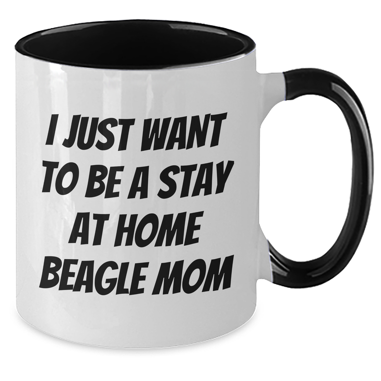 Funny Beagle Dog Mom's Gift for Dad's Stay at Home Morning - Two Tone Mugs - Additional